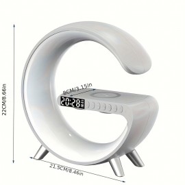 15W Wireless Charger Pad Stand APP Control LED RGB Alarm Clock Desk Lamp Speaker Fast Charging Station For IPhone/Samsung/Xiaomi