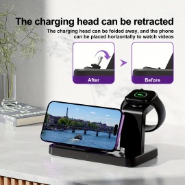 3-in-1 Wireless Charger Stand Dock: Charging Station For Watch, For Airpods Pro 2/3, For IPhone 14/13/11/XR/XS/X/8/7