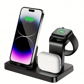 3-in-1 Wireless Charger Stand Dock: Charging Station For Watch, For Airpods Pro 2/3, For IPhone 14/13/11/XR/XS/X/8/7