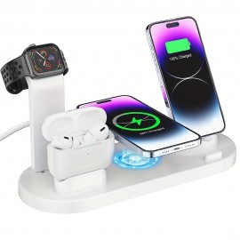 15W Fast Charging Station, Folding Wireless Charger Stand For Samsung For IPhone 14,13,12,11/Pro/Max/Mini/Plus, X, XR, XS/Max, SE, 8/Plus, For Apple Watch 1-8, Airpods 3/2/Pro