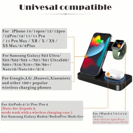 Wireless Charger Stand, 4 In 1 Wireless Charging Station For IPhone/14/13/12/11Pro Samsung Galaxy S22/S21 Series Phone Fast Charger Station For iWatch 8/7/6/5/4/3/2 AirPods 3/2/Pro