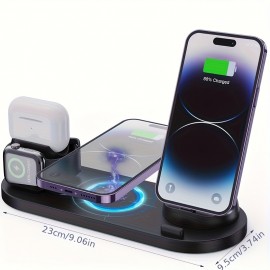 15W 10 In 1  Wireless Charger Stand For IPhone 13 12 11 XS XR Fast Charging Dock Station For Airpods Pro, IWatch 7