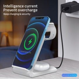 Charger Station For IPhone Multiple Devices, 3 In 1 Fast Wireless Charger Stand Dock Stand For IPhone 14 13 12 11 Pro X XS 8 Plus Apple Watch Series 8 7 6 SE 5 4 3 2 & AirPods 3/2/Pro For Office/home Nice Small Gift For Friend