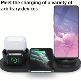 5 In 1 Wireless Charger Bracket Station Type-C Charging Stand For IPhone 14 13 12 11 Pro Max Samsung Xiaomi Desk Chargers For Watch Airpods