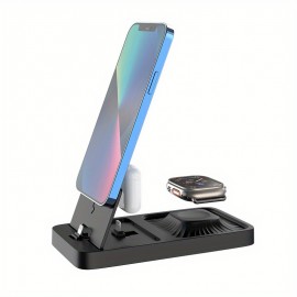 3 In 1 Wireless Charger Foldable For IPhone 14 13 12 11 X Pro Max For Apple Watch 8 7 6 5 For Airpods Fast Charging Dock Station Portable 3 In 1 Foldable Wireless Charger Stand Dock.