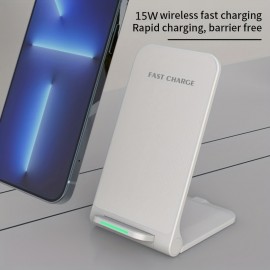 15W Wireless Charger Stand Pad For IPhone 14 13 12 11 Pro X 8 Samsung Xiaomi Phone Chargers Induction Fast Charging Dock Station