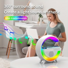 Brighten Up Your Home Office With This Cool Tech Gadget Combo - Wireless Speaker LED Night Light & Wireless Charger Table Atmosphere