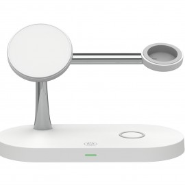 3 In 1 Magnetic Wireless Charger Stand With Night Light For IPhone 15 14 13 12 11 For IWatch 9 8 7 SE Magnet Fast Charging Station For Airpods Pro