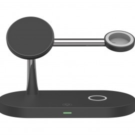 3 In 1 Magnetic Wireless Charger Stand With Night Light For IPhone 15 14 13 12 11 For IWatch 9 8 7 SE Magnet Fast Charging Station For Airpods Pro