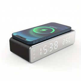 Wireless Charger Thermometer Alarm Clock Wireless Charger Mobile Phone Watch Clock Three-in-one LED Wireless Charging