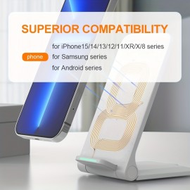 Mobile Phone Wireless Charging Station, 15W Fast Charging, Wireless Charging Station, For IPhone 15\14\13\12\11\XR\X\F8 Series, For Samsung Series, For Android Series