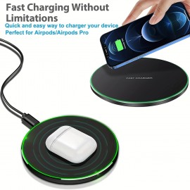 QI 15w Max Fast Wireless Charging Pad Fast Wireless Charger Pad Compatible With IPhone 14/13/12, Qi Wireless Charger For Samsung Galaxy S23 S22 Note 20/30 Ultra Android Phone (only For Phone Which Has Qi-Certified Charging Station)