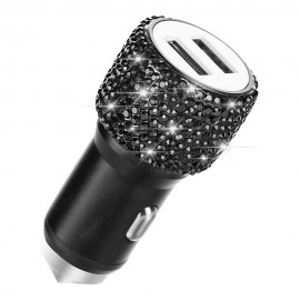 Dual-USB Car Charger Bling USB Fast Charging Phone Adapter In Car For IPhone Xiaomi Samsung 5V 2.1A Dual Port Car Charger