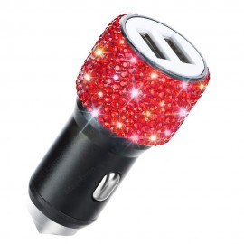 Dual-USB Car Charger Bling USB Fast Charging Phone Adapter In Car For IPhone Xiaomi Samsung 5V 2.1A Dual Port Car Charger