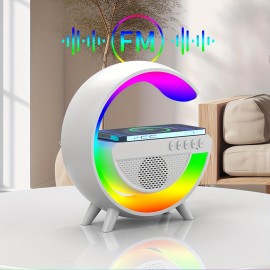 New Wireless  Speakers With Wireless Fast Charging, Rhythm RGB Light, Bar Smart Light, Sunrise Alarm Clock, Wake Up Light For Bedrooms, Dimmable Table Lamp