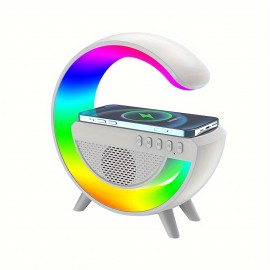 New Wireless  Speakers With Wireless Fast Charging, Rhythm RGB Light, Bar Smart Light, Sunrise Alarm Clock, Wake Up Light For Bedrooms, Dimmable Table Lamp