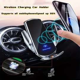 15W Car Wireless Charger, Vehicle-mounted Mobile Wireless Charger, Air Vent General Wireless Charging Phone Holder With Infrared Induction, Car Accessories, Office Accessories, School Supplies, Perfect Gift For Christmas Birthday
