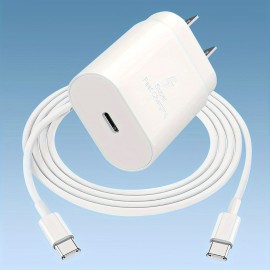 For Samsung Super Fast Charger Type C Charging Cable Cord  With 25W USB C Android Phone Charger Block For Samsung Galaxy S23/S22/S21/S20/Plus/Ultra/FE/Note 20/10/Z Fold/Flip/A17