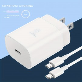 For Samsung Super Fast Charger Type C Charging Cable Cord  With 25W USB C Android Phone Charger Block For Samsung Galaxy S23/S22/S21/S20/Plus/Ultra/FE/Note 20/10/Z Fold/Flip/A17