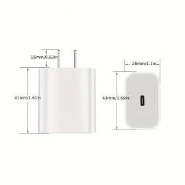 30W USB C Charger  Wall Block Power Adapter Compatible With IPhone 14/13/12/x/8 Mini