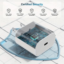 30W USB C Charger  Wall Block Power Adapter Compatible With IPhone 14/13/12/x/8 Mini