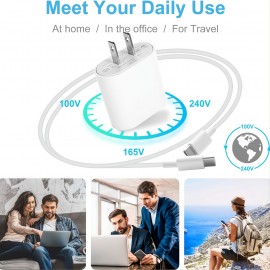 Charger, 20W USB C Fast Charger For IPad Pro 12.9,Pro 11 Inch 2021/2020/2018,Air 5th/4th 10.9 Inch 2022/2020,Mini 6 Generation 2021, PD Wall Charger Block With 6.6ft USB C To C Charging Cable