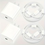 20W PD USB C Wall Charger Block Power Adapter: Get 2-Set & 3.2FT Type C Cable For Fast Charging Your IPhone!
