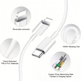 20W PD USB C Wall Charger Block Power Adapter: Get 2-Set & 3.2FT Type C Cable For Fast Charging Your IPhone!