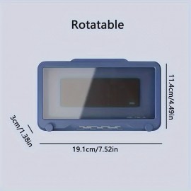 1pc Rotating Waterproof Mobile Phone Box, Punch-free Wall Mounted Touch Screen Bracket, Bathroom Shower Phone Holder, Plastic Mobile Phone Storage Box, Bathroom Accessories