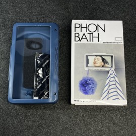 1pc Rotating Waterproof Mobile Phone Box, Punch-free Wall Mounted Touch Screen Bracket, Bathroom Shower Phone Holder, Plastic Mobile Phone Storage Box, Bathroom Accessories