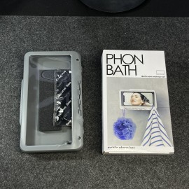 1pc Rotating Waterproof Mobile Phone Box, Punch-free Wall Mounted Touch Screen Bracket, Bathroom Shower Phone Holder, Plastic Mobile Phone Storage Box, Bathroom Accessories