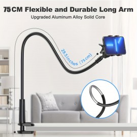 Gooseneck Cell Phone Holder, Universal 360 Flexible Phone Stand Lazy Bracket Mount Long Arms Clamp For Phone 13 Pro Xs Max XR X 8 7 6 6s Plus And Other 3.5~6.7'' Device