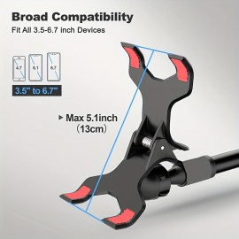 Gooseneck Cell Phone Holder, Universal 360 Flexible Phone Stand Lazy Bracket Mount Long Arms Clamp For Phone 13 Pro Xs Max XR X 8 7 6 6s Plus And Other 3.5~6.7'' Device