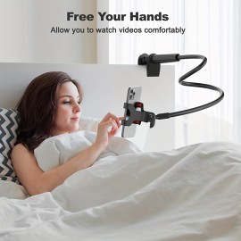 Gooseneck Cell Phone Holder, Universal 360 Flexible Phone Stand Lazy Bracket Mount Long Arms Clamp For Phone 13 Pro Xs Max XR X 8 7 6 6s Plus And Other 3.5~6.7'' Device