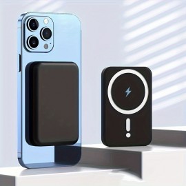 New Magnetic Wireless Charging Powerbank, 5000mAh; 5W, Suitable With Magnetic Wireless Charging Function Mobile Phone.