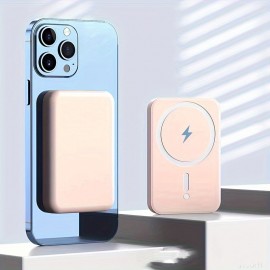 New Magnetic Wireless Charging Powerbank, 5000mAh; 5W, Suitable With Magnetic Wireless Charging Function Mobile Phone.