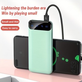 10000mah Portable Power Bank - 5V 2.1A Mini Battery Charger - Fast Charging for External Batteries (2xUSB, Type C & Micro)