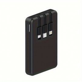 Portable Mobile Phone Charger, Built-in Cable Mini Mobile Power Supply, Slim And Lightweight USB Battery Pack External Mobile Phone Charger, For Samsung, For IPhone, For IPad, Etc.