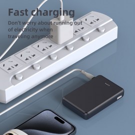 Portable Mobile Phone Charger, Built-in Cable Mini Mobile Power Supply, Slim And Lightweight USB Battery Pack External Mobile Phone Charger, For Samsung, For IPhone, For IPad, Etc.