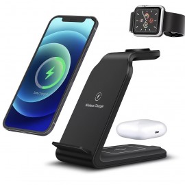 Charger Station For IPhone Multiple Devices, 3 In 1 Fast Wireless Charger Stand Dock Stand For IPhone 14 13 12 11 Pro X XS 8 Plus Apple Watch Series 8 7 6 SE 5 4 3 2 & AirPods 3/2/Pro For Office/home Nice Small Gift For Friend