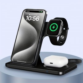 Wireless Charging Station For IPhone Multiple Devices Foldable 3 In 1 Fast Charger Station Stand Dock For IWatch Series 8, 7, 6, SE, 5, 4, 3, 2, Airpods Pro 3, 2, IPhone 14Pro, 14, 13, Pro Max, 13 ,12, 11 Pro, X ,Max ,XS, XR, 8