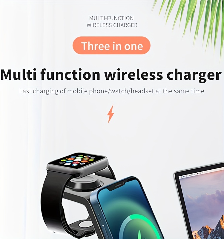 multifunctional wireless charger-3 in 1 multifunctional wireless charger charging station mobile phone holder for iphone iwatch airpods details 1