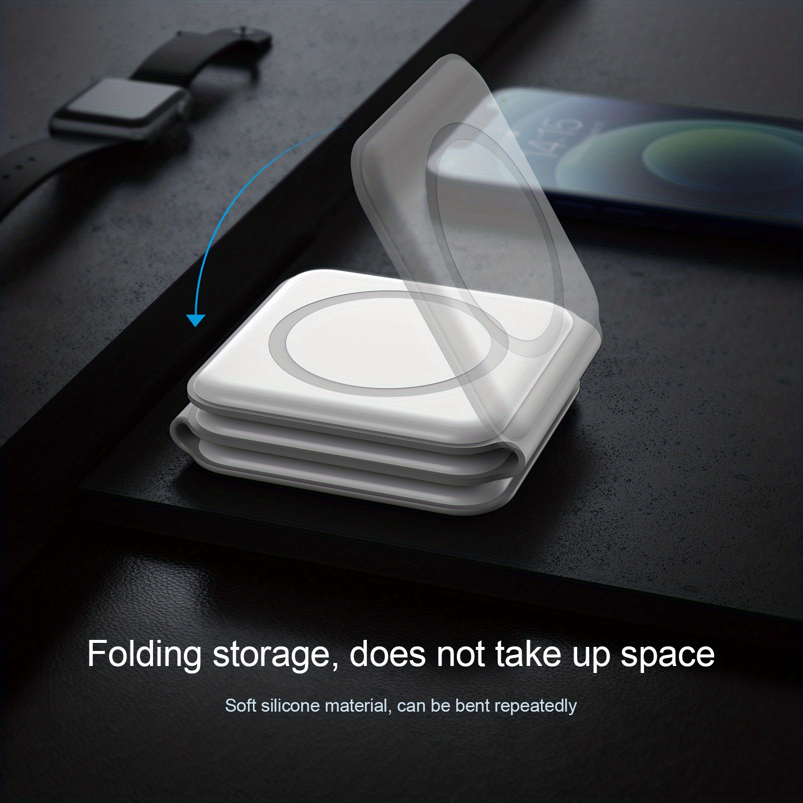 3 in 1 wireless charger for iphone magnetic foldable 3 in 1 charging station travel charger for multple devices for iphone 14 13 12 series airpods 3 2 pro iwatch adapter included details 6