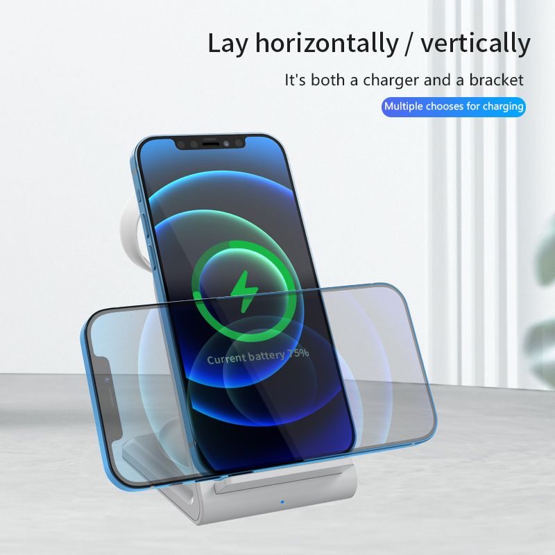 charger station for iphone multiple devices 3 in 1 fast wireless charger stand dock stand for iphone 14 13 12 11 pro x xs 8 plus apple watch series 8 7 6 se 5 4 3 2 airpods 3 2 pro for office home nice small gift for friend details 5