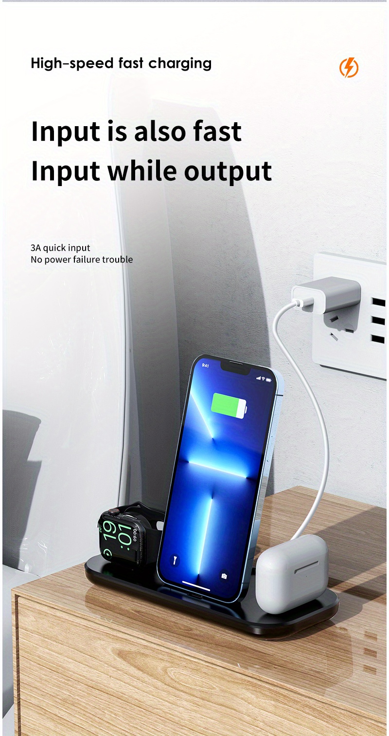 3 in 1 wireless charger stand for iphone 14 13 12 11 x xr 8 for iwatch fast charging dock station for airpods pro for iwatch 8 7 details 7