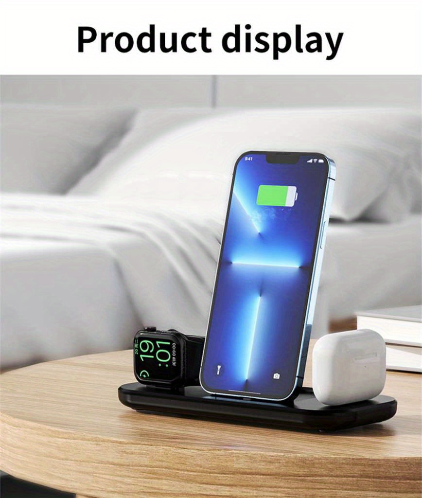 3 in 1 wireless charger stand for iphone 14 13 12 11 x xr 8 for iwatch fast charging dock station for airpods pro for iwatch 8 7 details 14