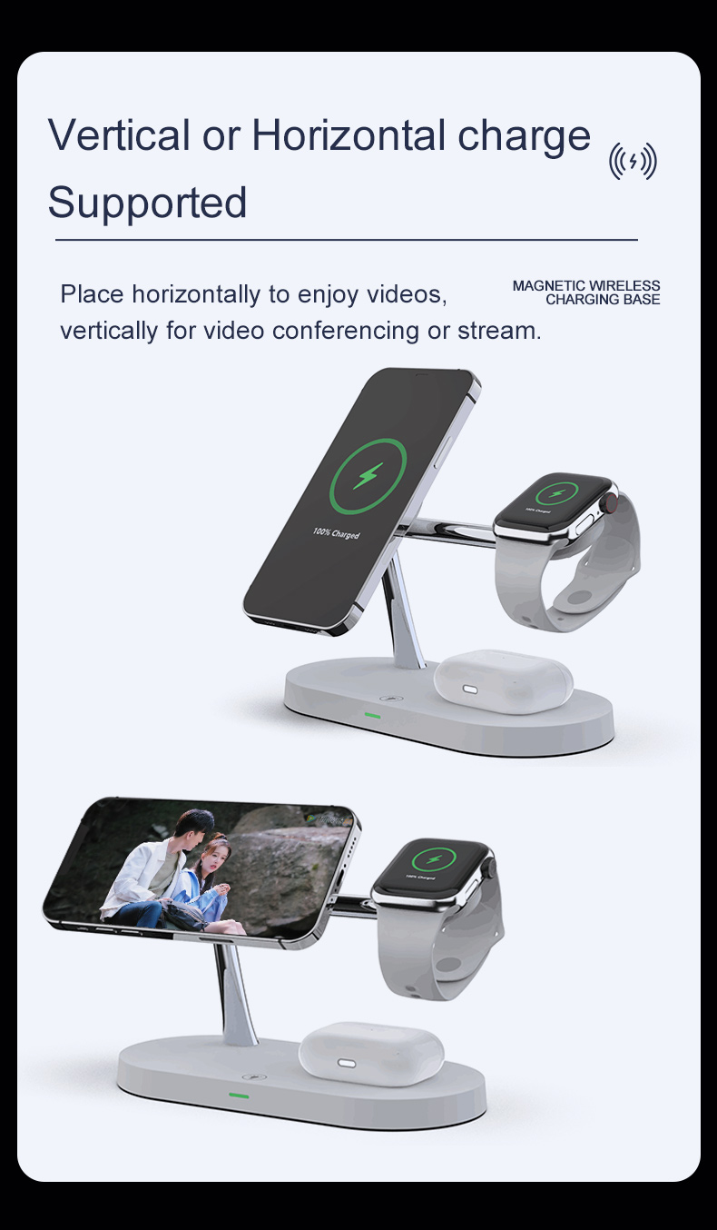 magnetic wireless charger-3 in 1 magnetic wireless charger stand with night light for iphone 15 14 13 12 11 for iwatch 9 8 7 se magnet fast charging station for airpods pro details 8