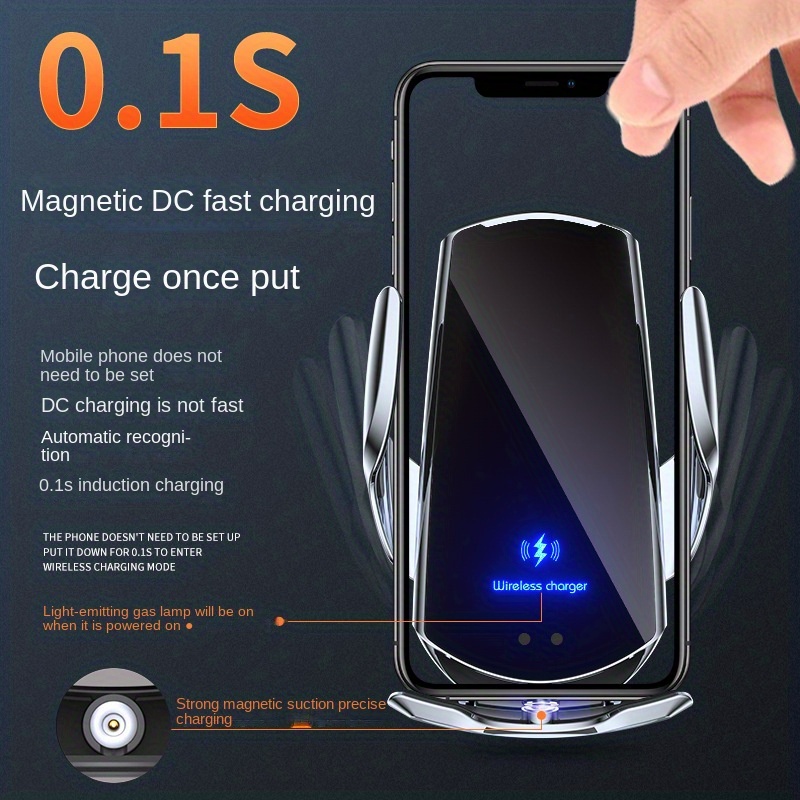 15w car wireless charger vehicle mounted mobile wireless charger air vent general wireless charging phone holder with infrared induction car accessories office accessories school supplies perfect gift for christmas birthday details 3