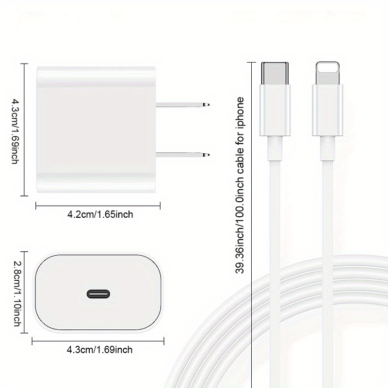 3 sets pd 25w fast charging head 39 37inch for iphone data cable for iphone ipad details 1