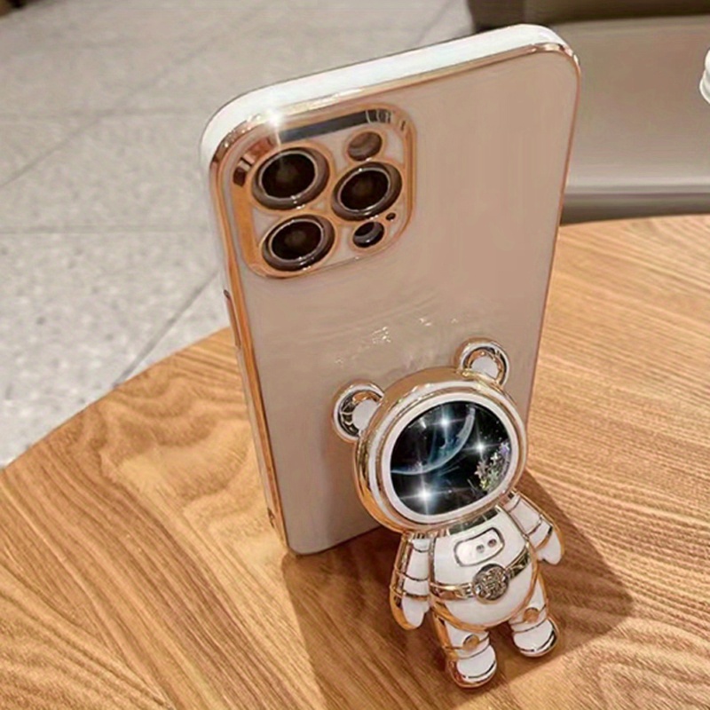 quicksand astronaut bracket foldable mobile phone case bracket cute quicksand pattern multicolor mobile phone case universal bracket gift for birthday easter presidents day boy girlfriend details 1